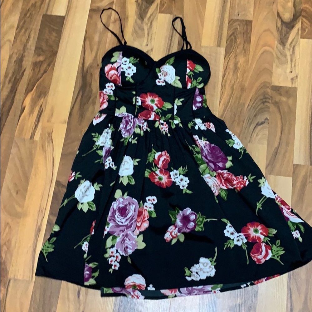 Black floral dress